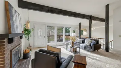 Sunlight pours in through these large windows, creating a warm and welcoming space