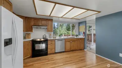 A well-connected kitchen with easy flow to dining and living spaces