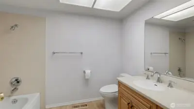 A fresh, easy-care bathroom perfect for guests or everyday use