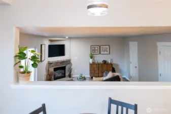 cut out from kitchen overlooking recreation room