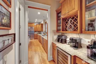 View thru butler's pantry to spacious kitchen.