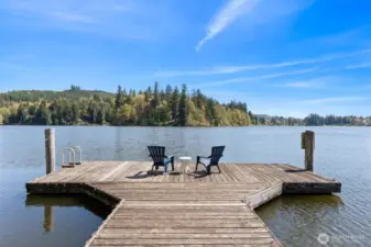 Spacious floating dock is the perfect place to swim or to launch your kayak/stand-up paddle board.