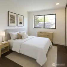 Bedroom, virtually staged