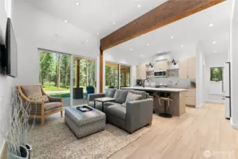 Cork floors along with Designer Leather Sleeper