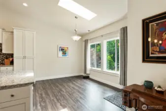 Another dining area option with room for a breakfast table.