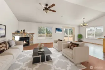 Virtually staged living room