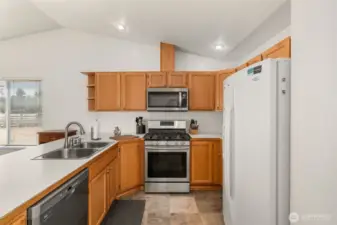 Propane stove.  Does have electric stove wiring if desired.