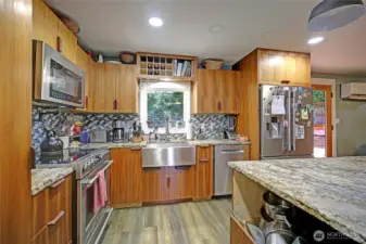 Great space for storage in the custom built cabinets