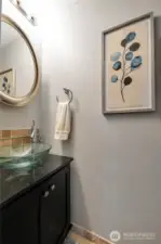 Upper level half bathroom