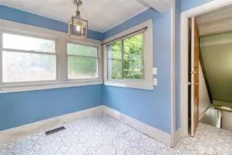 Dining area located off the kitchen.