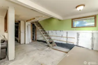 Unfinished daylight basement with potential -
