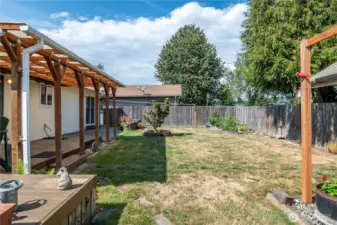 Fenced backyard