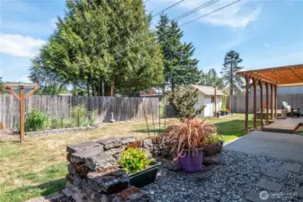 Cute fenced backyard