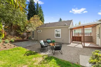 Level yard great for pets and play. Large patio is perfect for summertime!