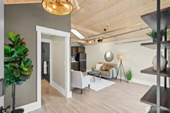 Approx 440sf of living space includes kitchen, bath, and laundry.