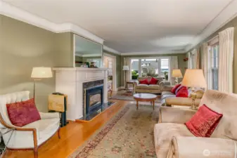 Living room looking west...some partial view of Puget Sound.