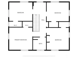 Upper level with attic access in NE bedroom closet.
