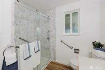 Updated shower in main hallway bath