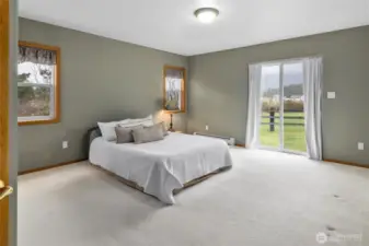Spacious Primary with views right outside the door.