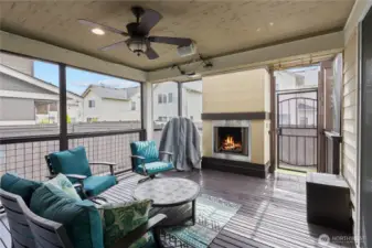 Covered and screened in outdoor living area