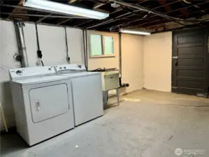 Laundry in basement