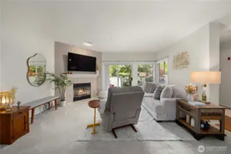 Gas fireplace, access to patio!