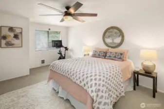 The second bedroom is even larger than the primary bedroom.  Could easily accommodate a king, the Seller had 2 queen beds in here at one time.