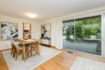 Dining room with direct access to the patio.
