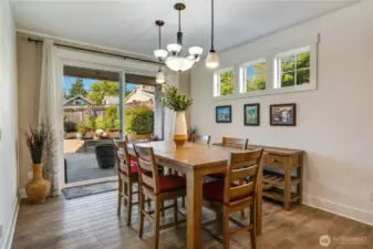 Eating area off of kitchen