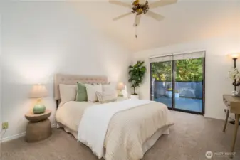 Primary bedroom with access to your luxe deck