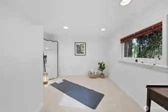 Lower level bonus room. This room has a closet too so it could be a great guestroom!