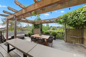 Notice the built-in bench on the deck!  Plenty of spaces to sit as you entertain your friends and family.