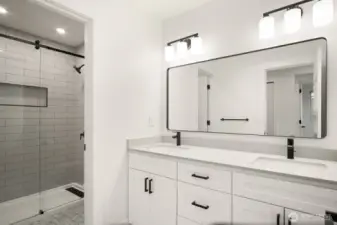 Fully updated upstairs bath located just outside of all three bedrooms