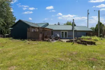 Back of home and patio area