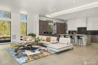 Photo of adjacent, completed home (lot 3) great room for representation purposes only.