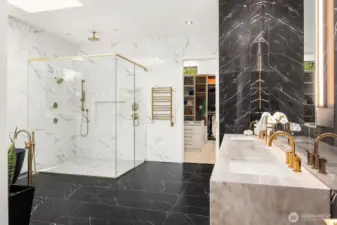 Photo of adjacent, completed home (lot 3) primary bathroom - for representation purposes only.