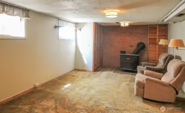 FAMILY ROOM WITH WOOD BURNING STOVE