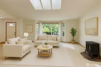 Living room Virtually staged and AI edited