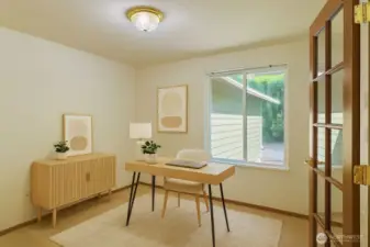 Office Virtually staged and AI edited