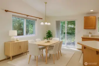 Dining room Virtually staged and AI edited