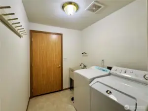 Laundry room, door leads out to the garage