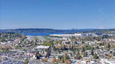 Overhead views looking out at Lake Washington!