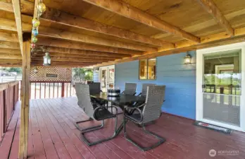 freshly treated back deck