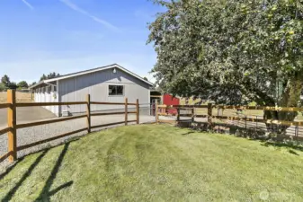 fully fenced back yard