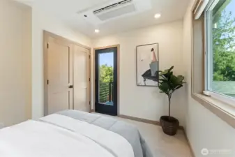 There is even a deck off the bedroom.