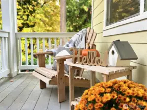 Wonderful front porch sitting area