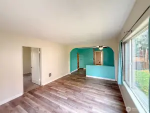 Living Room with Vinyl Plank Flooring