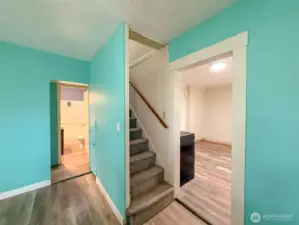 Kitchen of Dining. Stairs Lead to 4th Bedroom.