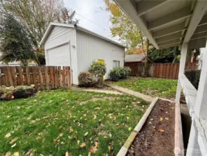 Fenced Backyard with Shop Access