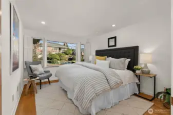 One of two bedrooms on the main floor, easily fits a king size bed